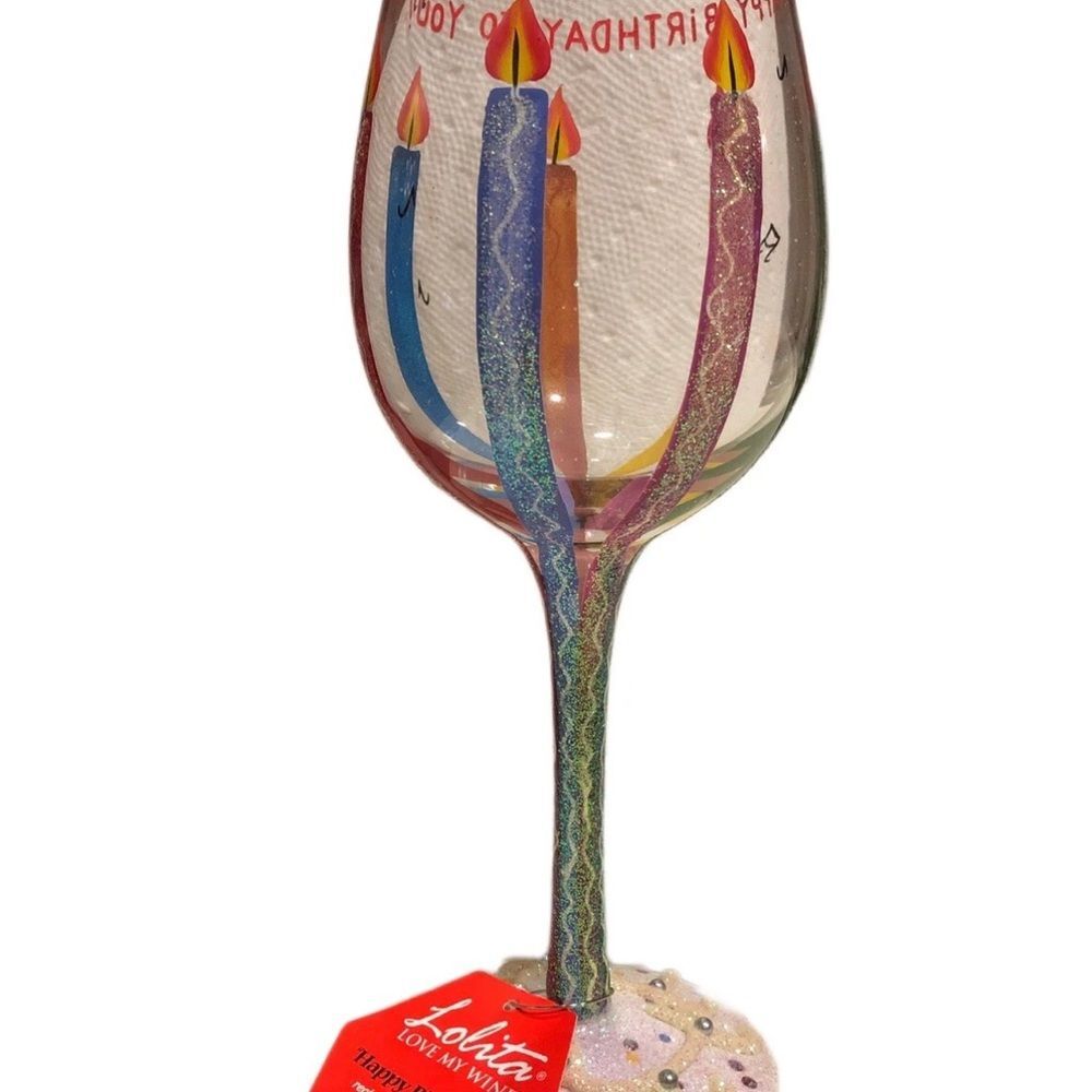 Lolita Happy Birthday Cocktail Glass - Picture 1 of 5